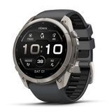 Смарт-годинник Garmin Fenix 9 Pro (51 мм) з титановим корпусом і графітово-чорним силіконовим ремінцем