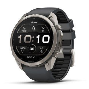 Смарт-годинник Garmin Fenix 9 Pro (51 мм) з титановим корпусом і графітово-чорним силіконовим ремінцем