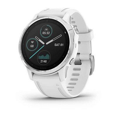 Смарт-годинник Garmin Fenix 6S сріблястий з білим ремінцем 010-02159-00 фото