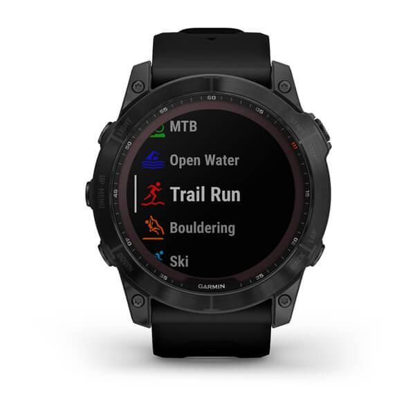 Смарт-годинник Garmin Fenix 7X Sapphire Solar чорний титановий DLC з чорним ремінцем 010-02541-23 фото