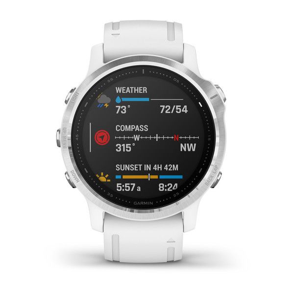 Смарт-годинник Garmin Fenix 6S сріблястий з білим ремінцем 010-02159-00 фото