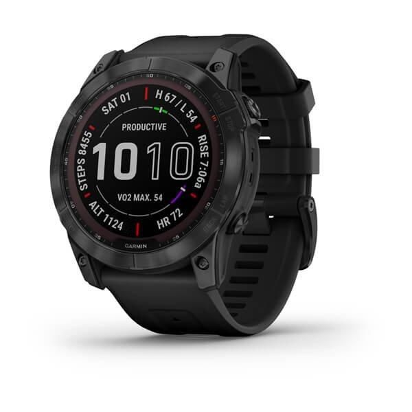 Смарт-часы Garmin Fenix 7X Sapphire Solar черные титановые DLC с черным ремешком 010-02541-23 фото