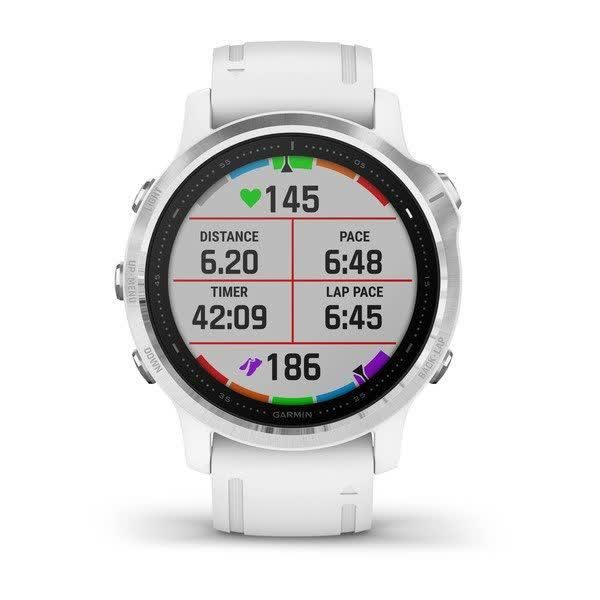 Смарт-годинник Garmin Fenix 6S сріблястий з білим ремінцем 010-02159-00 фото