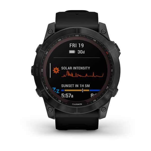 Смарт-годинник Garmin Fenix 7X Sapphire Solar чорний титановий DLC з чорним ремінцем 010-02541-23 фото