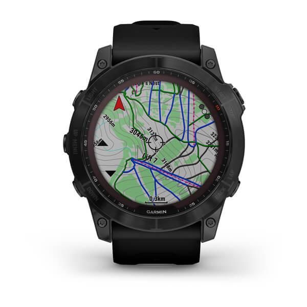 Смарт-годинник Garmin Fenix 7X Sapphire Solar чорний титановий DLC з чорним ремінцем 010-02541-23 фото