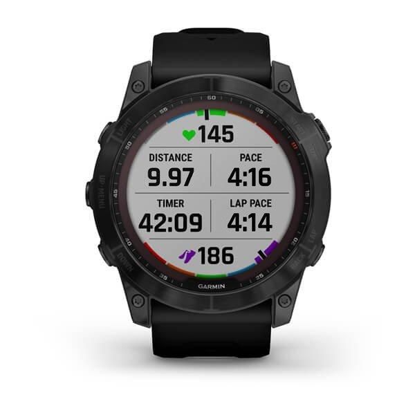 Смарт-часы Garmin Fenix 7X Sapphire Solar черные титановые DLC с черным ремешком 010-02541-23 фото