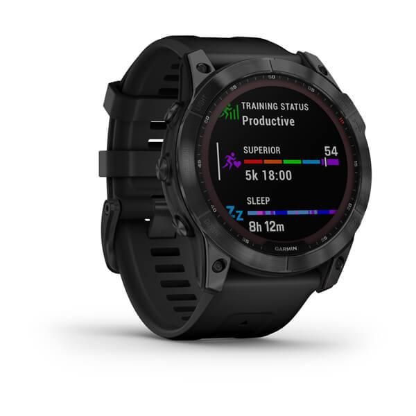 Смарт-часы Garmin Fenix 7X Sapphire Solar черные титановые DLC с черным ремешком 010-02541-23 фото