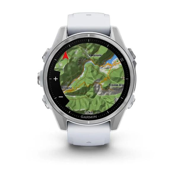 Смарт-часы Garmin Fenix 8 – 43 мм, AMOLED, серебристые с силиконовым ремешком цвета белый камень 010-02903-00 фото