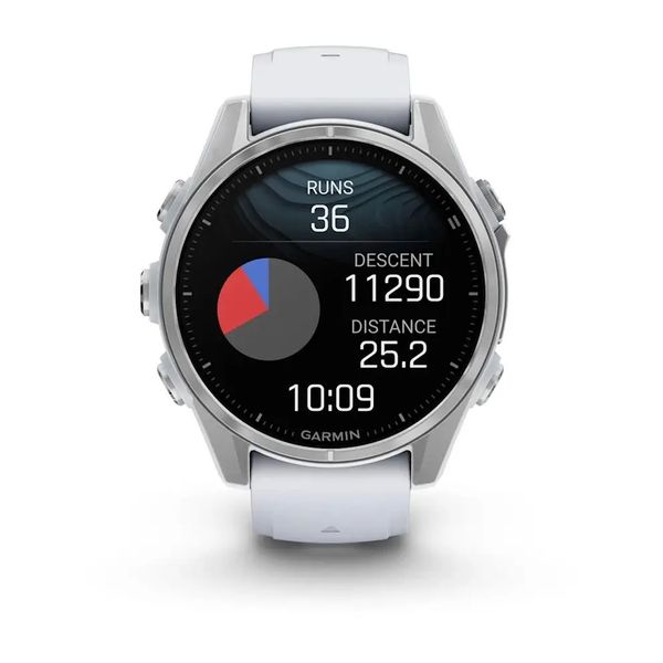 Смарт-часы Garmin Fenix 8 – 43 мм, AMOLED, серебристые с силиконовым ремешком цвета белый камень 010-02903-00 фото