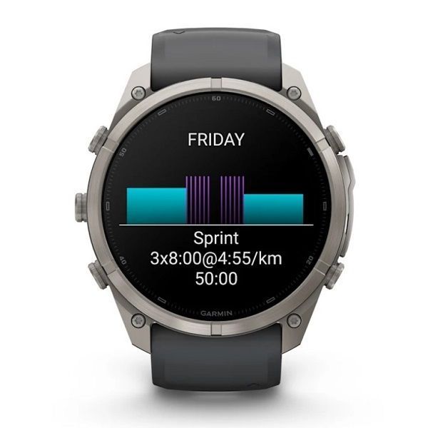 Смарт-часы Garmin Fenix 9 Pro (51 мм) с титановым корпусом и графитово-черным силиконовым ремешком