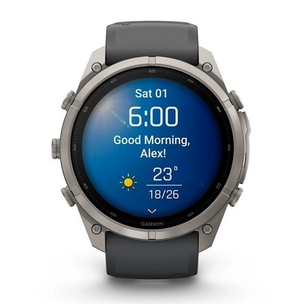 Смарт-часы Garmin Fenix 9 Pro (51 мм) с титановым корпусом и графитово-черным силиконовым ремешком