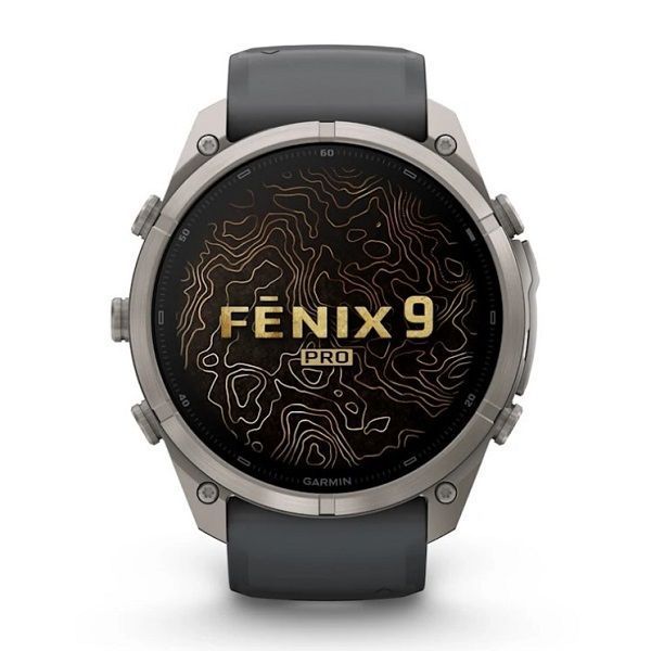 Смарт-часы Garmin Fenix 9 Pro (51 мм) с титановым корпусом и графитово-черным силиконовым ремешком