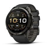 Смарт-годинник Garmin Fenix 9 Pro (51 мм) з титановим корпусом Carbon Gray DLC і чорно-сірим силіконовим ремінцем