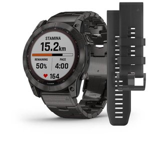 Смарт-годинник Garmin Fenix 7X Sapphire Solar титановий сірий карбон DLC з титановим ремінцем 010-02541-27 фото