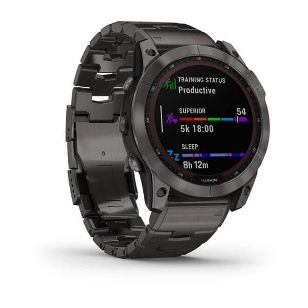 Смарт-годинник Garmin Fenix 7X Sapphire Solar титановий сірий карбон DLC з титановим ремінцем 010-02541-27 фото