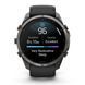 Смарт-годинник Garmin Fenix 9 Pro (51 мм) з титановим корпусом Carbon Gray DLC і чорно-сірим силіконовим ремінцем