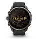 Смарт-годинник Garmin Fenix 9 Pro (51 мм) з титановим корпусом Carbon Gray DLC і чорно-сірим силіконовим ремінцем