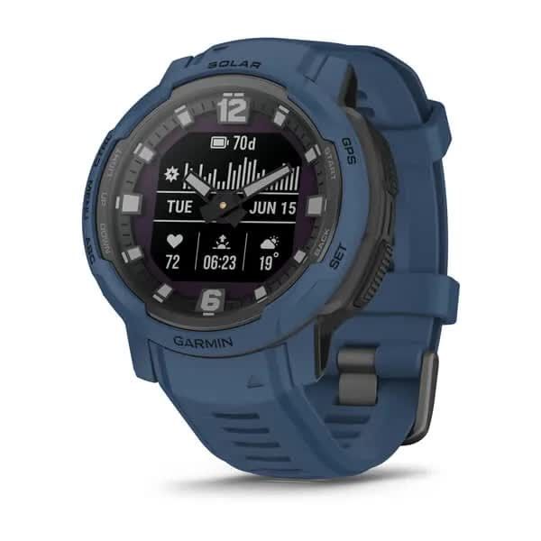 Смарт-годинник наручний Garmin Instinct Crossover Solar синій 010-02730-02 фото