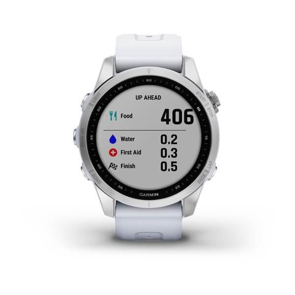 Смарт-годинник Garmin Fenix 7S сріблястий з білим ремінцем 010-02539-03 фото