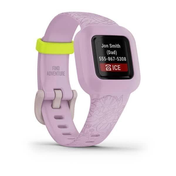 Дитячий фітнес-годинник Garmin Vivofit jr.3 Lilac Floral на фіолетовому ремінці
