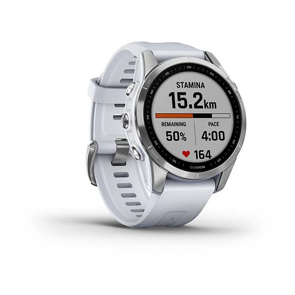 Смарт-годинник Garmin Fenix 7S сріблястий з білим ремінцем 010-02539-03 фото