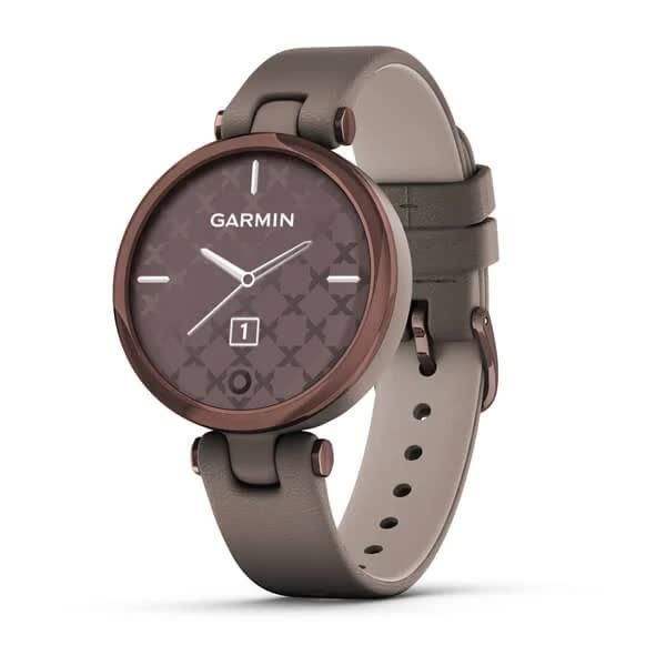 Смарт-годинник Garmin Lily Classic Dark Bronze з бежевим корпусом та ремінцем з італійської шкіри 010-02384-B0 фото