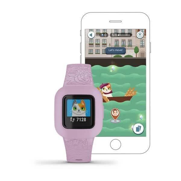 Дитячий фітнес-годинник Garmin Vivofit jr.3 Lilac Floral на фіолетовому ремінці