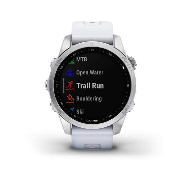 Смарт-годинник Garmin Fenix 7S сріблястий з білим ремінцем 010-02539-03 фото