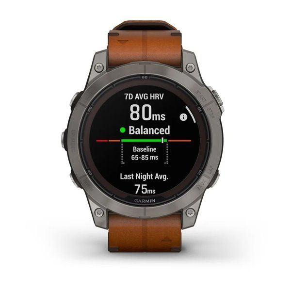 Смарт-часы Garmin Fenix 7 Pro - Sapphire Solar Edition - титановый корпус с каштановым кожаным ремешком 010-02777-30 фото