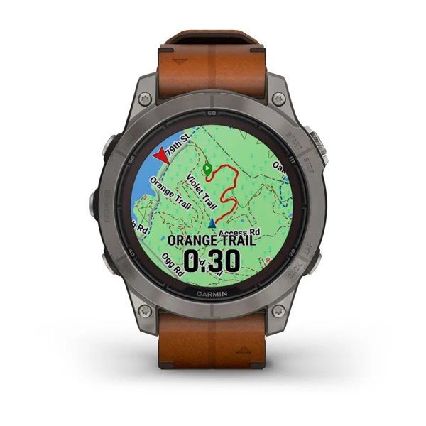 Смарт-часы Garmin Fenix 7 Pro - Sapphire Solar Edition - титановый корпус с каштановым кожаным ремешком 010-02777-30 фото