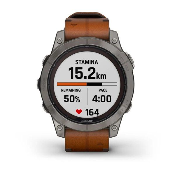 Смарт-часы Garmin Fenix 7 Pro - Sapphire Solar Edition - титановый корпус с каштановым кожаным ремешком 010-02777-30 фото