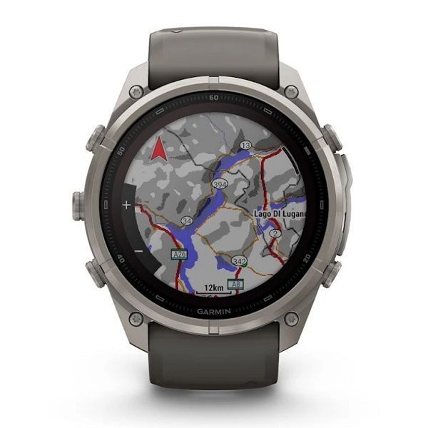 Смарт-годинник Garmin Fenix 9 Pro Solar (51 мм) з титановим корпусом і силіконовим ремінцем кольору галька / сріблясто-сірий