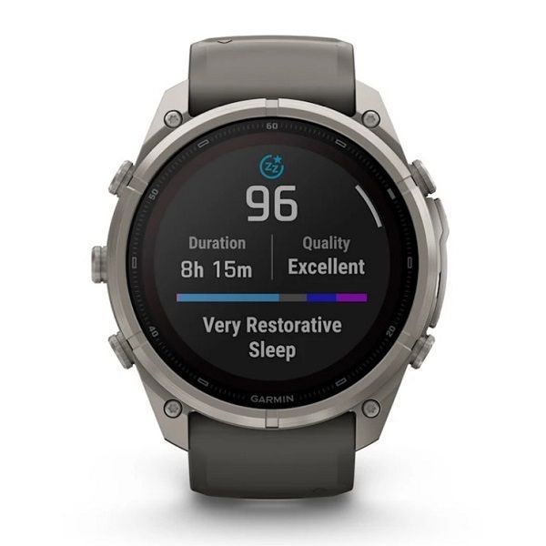 Смарт-годинник Garmin Fenix 9 Pro Solar (51 мм) з титановим корпусом і силіконовим ремінцем кольору галька / сріблясто-сірий
