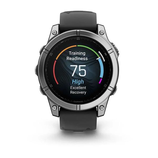 Смарт-годинник Garmin Fenix E – 47 мм, AMOLED, нержавіюча сталь з чорним силіконовим ремінцем 010-03025-00 фото