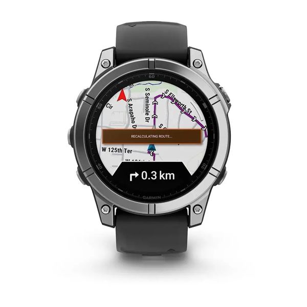 Смарт-часы Garmin Fenix E – 47 мм, AMOLED, нержавеющая сталь с черным силиконовым ремешком 010-03025-00 фото