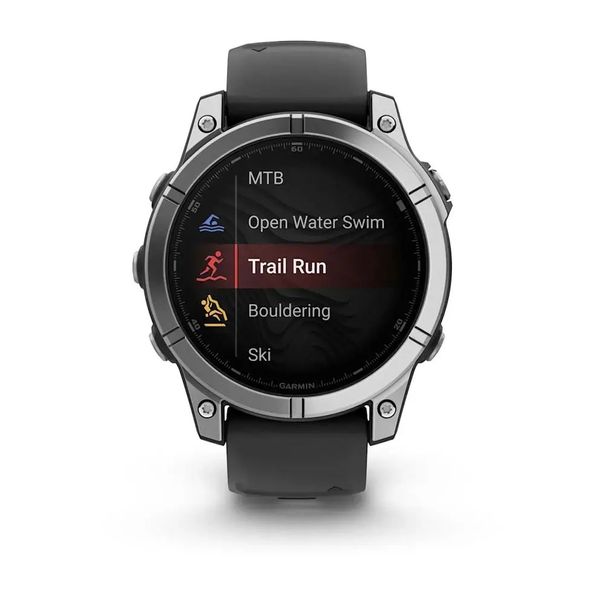 Смарт-годинник Garmin Fenix E – 47 мм, AMOLED, нержавіюча сталь з чорним силіконовим ремінцем 010-03025-00 фото