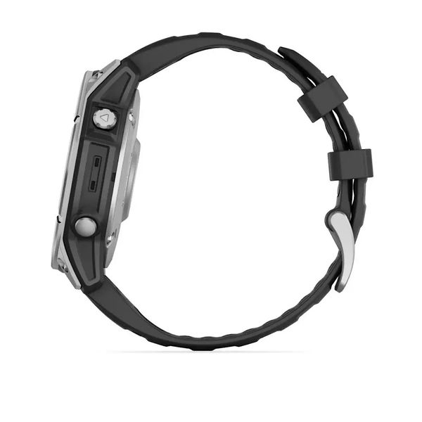 Смарт-часы Garmin Fenix E – 47 мм, AMOLED, нержавеющая сталь с черным силиконовым ремешком 010-03025-00 фото