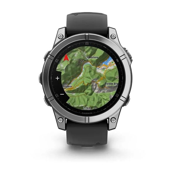 Смарт-годинник Garmin Fenix E – 47 мм, AMOLED, нержавіюча сталь з чорним силіконовим ремінцем 010-03025-00 фото