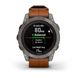 Смарт-часы Garmin Fenix 7 Pro - Sapphire Solar Edition - титановый корпус с каштановым кожаным ремешком 010-02777-30 фото 6