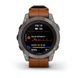 Смарт-часы Garmin Fenix 7 Pro - Sapphire Solar Edition - титановый корпус с каштановым кожаным ремешком 010-02777-30 фото 3