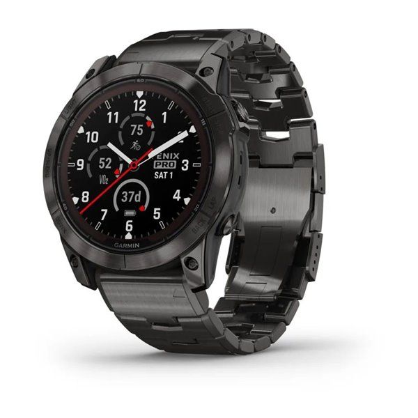 Смарт-годинник Garmin Fenix 7X Pro - Sapphire Solar Edition - темно-сірий титан DLC Carbon з титановим браслетом 010-02778-30 фото