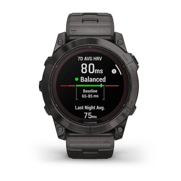 Смарт-годинник Garmin Fenix 7X Pro - Sapphire Solar Edition - темно-сірий титан DLC Carbon з титановим браслетом 010-02778-30 фото