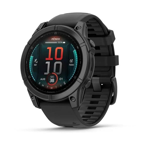 Смарт-часы Garmin Fenix E – 47 мм, AMOLED, сланцево-серый стальной корпус с черным силиконовым ремешком 010-03025-01 фото