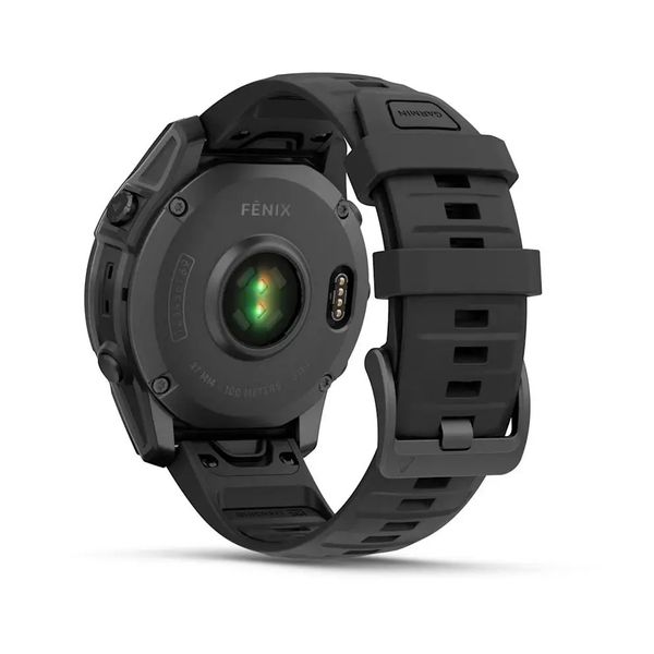 Смарт-годинник Garmin Fenix E – 47 мм, AMOLED, сланцево-сірий сталевий корпус з чорним силіконовим ремінцем 010-03025-01 фото