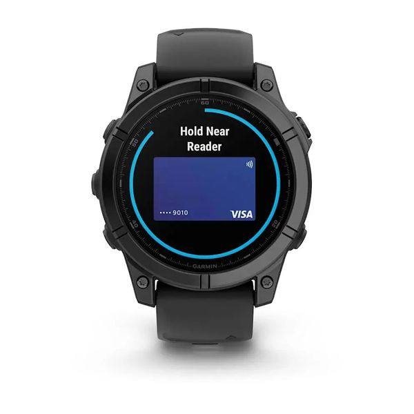 Смарт-годинник Garmin Fenix E – 47 мм, AMOLED, сланцево-сірий сталевий корпус з чорним силіконовим ремінцем 010-03025-01 фото