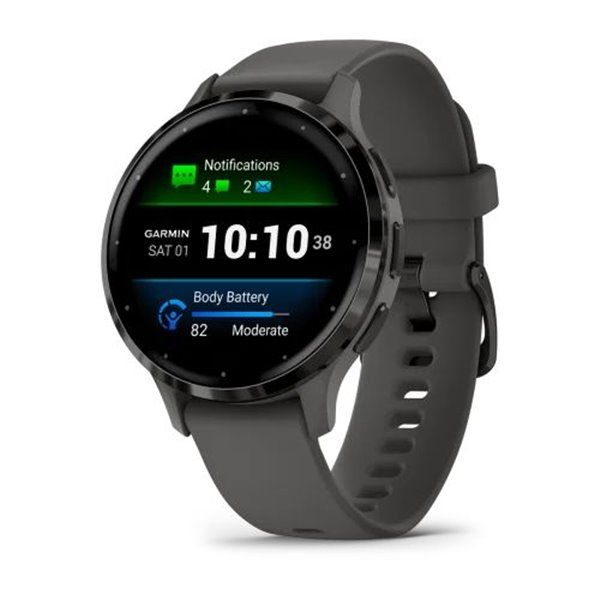 Смарт-часы Garmin Venu 3s, безель из нержавеющей стали с корпусом цвета гальки и силиконовым ремешком 010-02785-00 фото