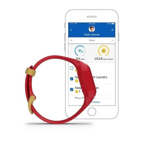 Дитячий фітнес-годинник Garmin Vivofit jr.3 Marvel Iron Man на червоному ремінці
