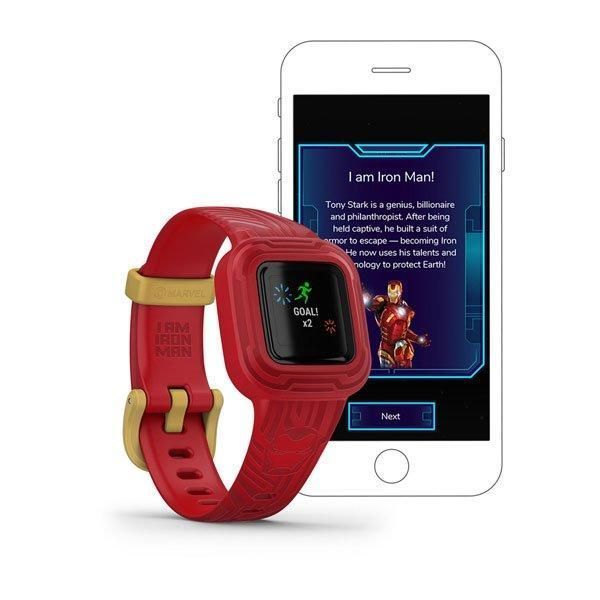 Дитячий фітнес-годинник Garmin Vivofit jr.3 Marvel Iron Man на червоному ремінці