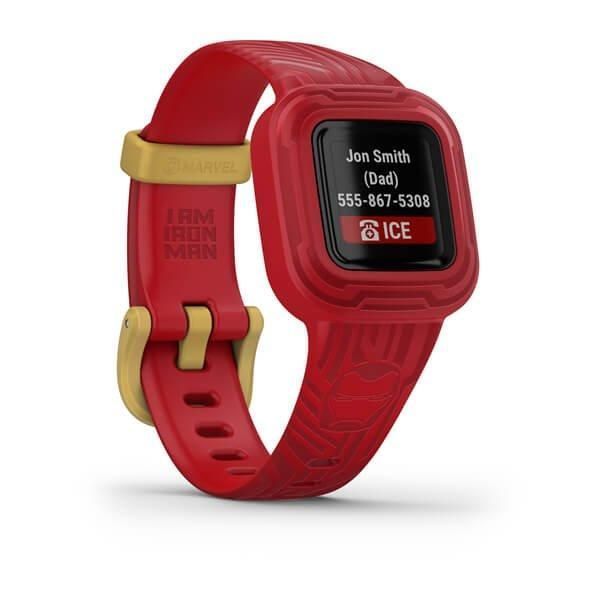 Дитячий фітнес-годинник Garmin Vivofit jr.3 Marvel Iron Man на червоному ремінці