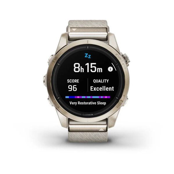 Смарт-годинник Garmin Epix Pro (Gen 2) - Sapphire Edition 42 mm - ніжно-золотистий з нейлоновим ремінцем 010-02802-20 фото